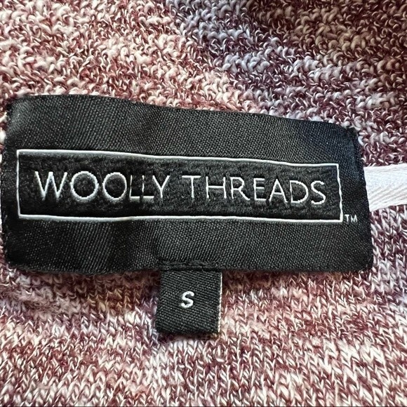 Woolly Threads Sweater Quarter Zip Pullover Maroon Cream Textured Women's Sz S - Picture 4 of 8
